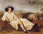 TISCHBEIN, Johann Heinrich Wilhelm Goethe in the Roman Campagna Spain oil painting artist